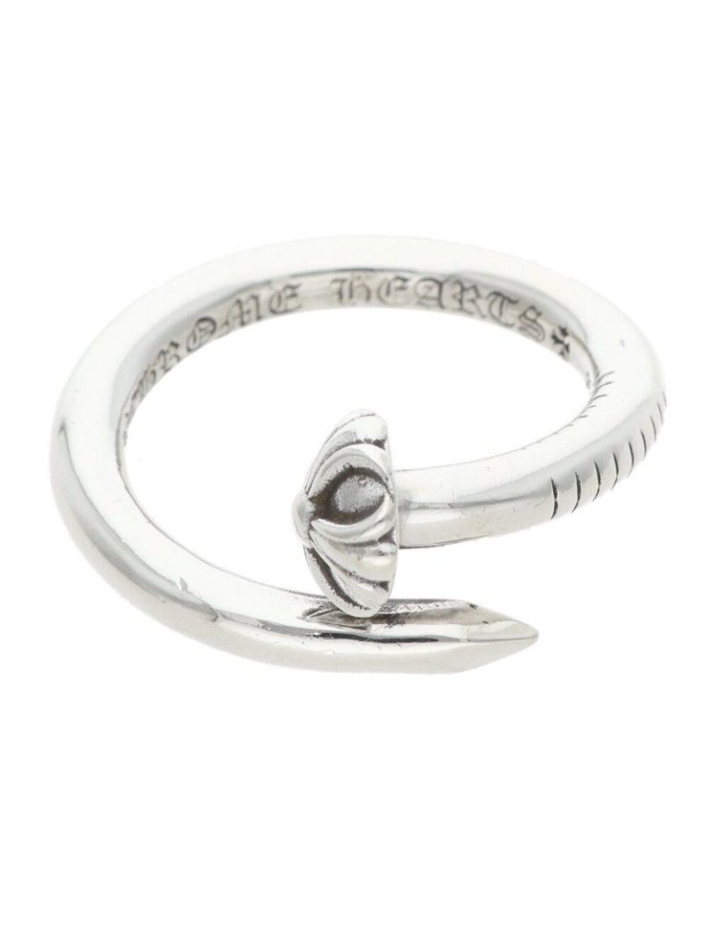 Chrome Hearts Nail Crsball Cross Ball Silver Ring